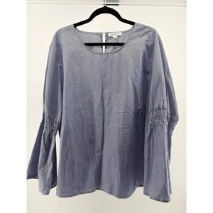 Beach‎ Lunch Lounge, Bell Sleeve Shirt, Top, Blue/Stripe, Women's Size 3X S179